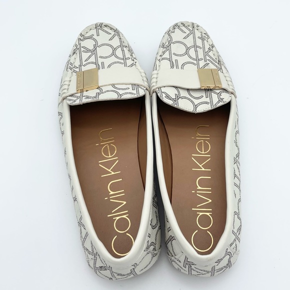 New Calvin Klein Women's Lisa Flat Loafers White Logo size 8US - Picture 4 of 9